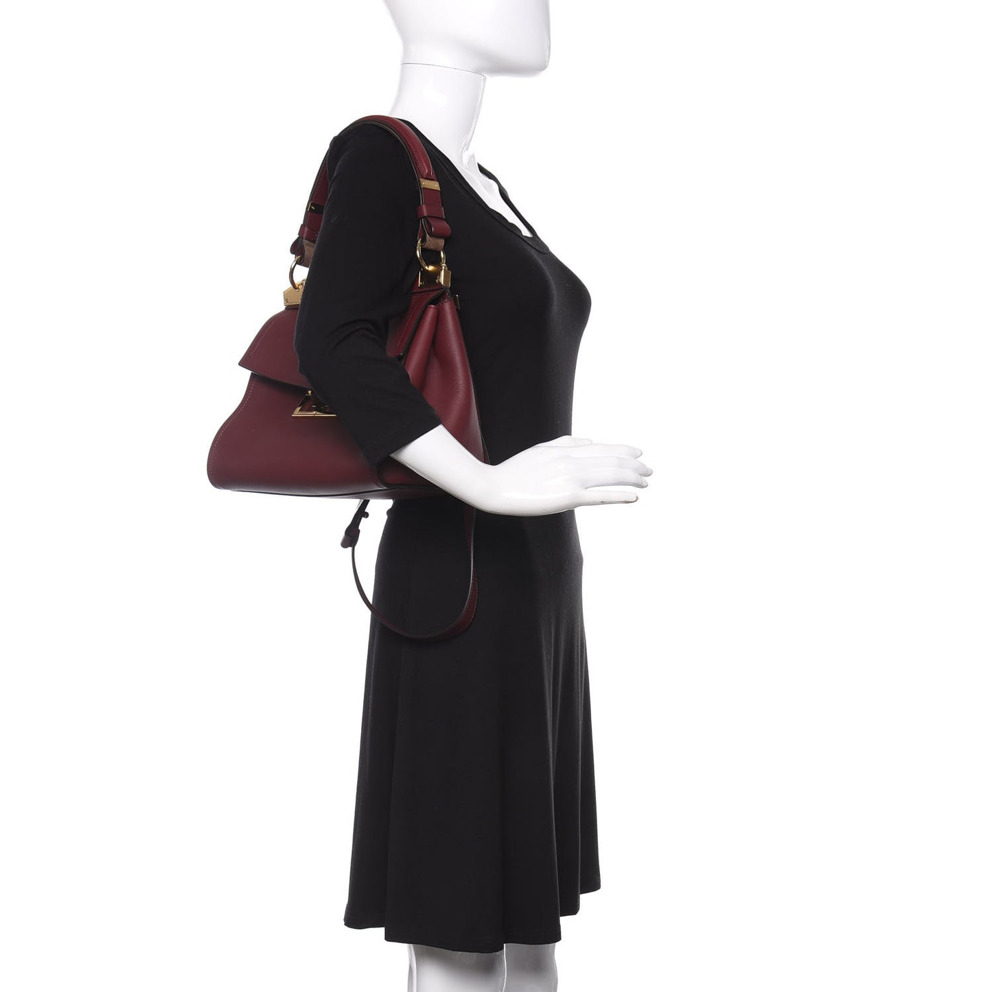 Calfskin Small Mystic Shoulder Bag Aubergine