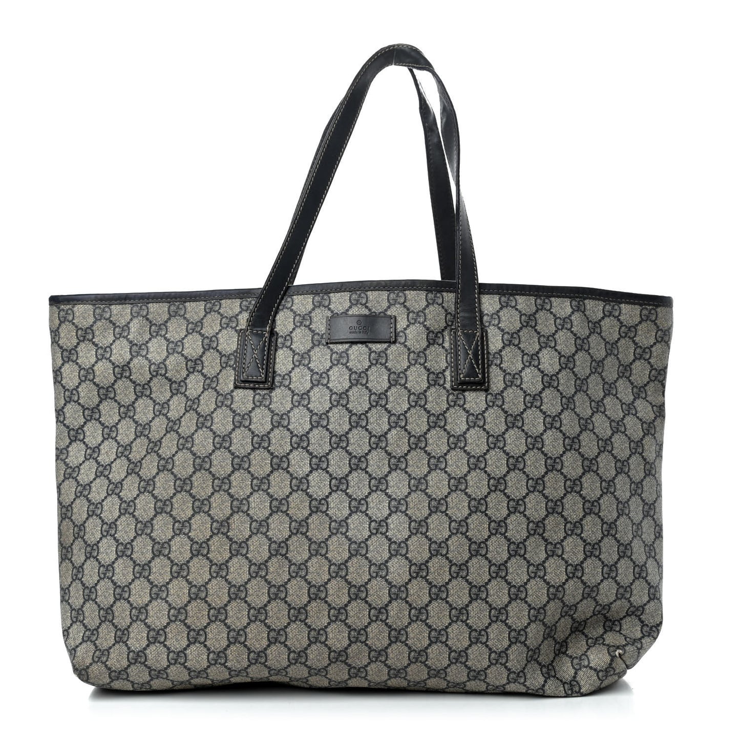 GG Supreme Monogram Large Zippered Shopping Tote Navy