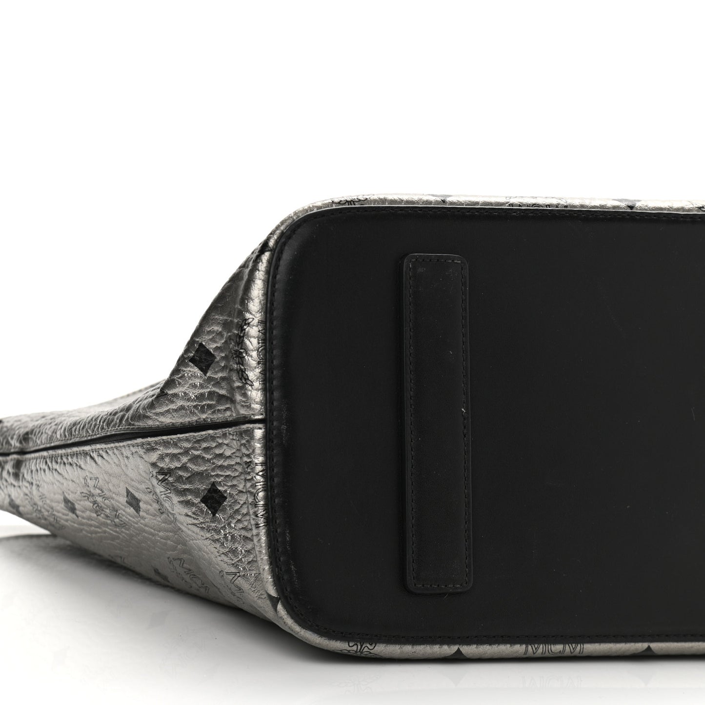 Metallic Visetos Medium Shopper Tote Silver