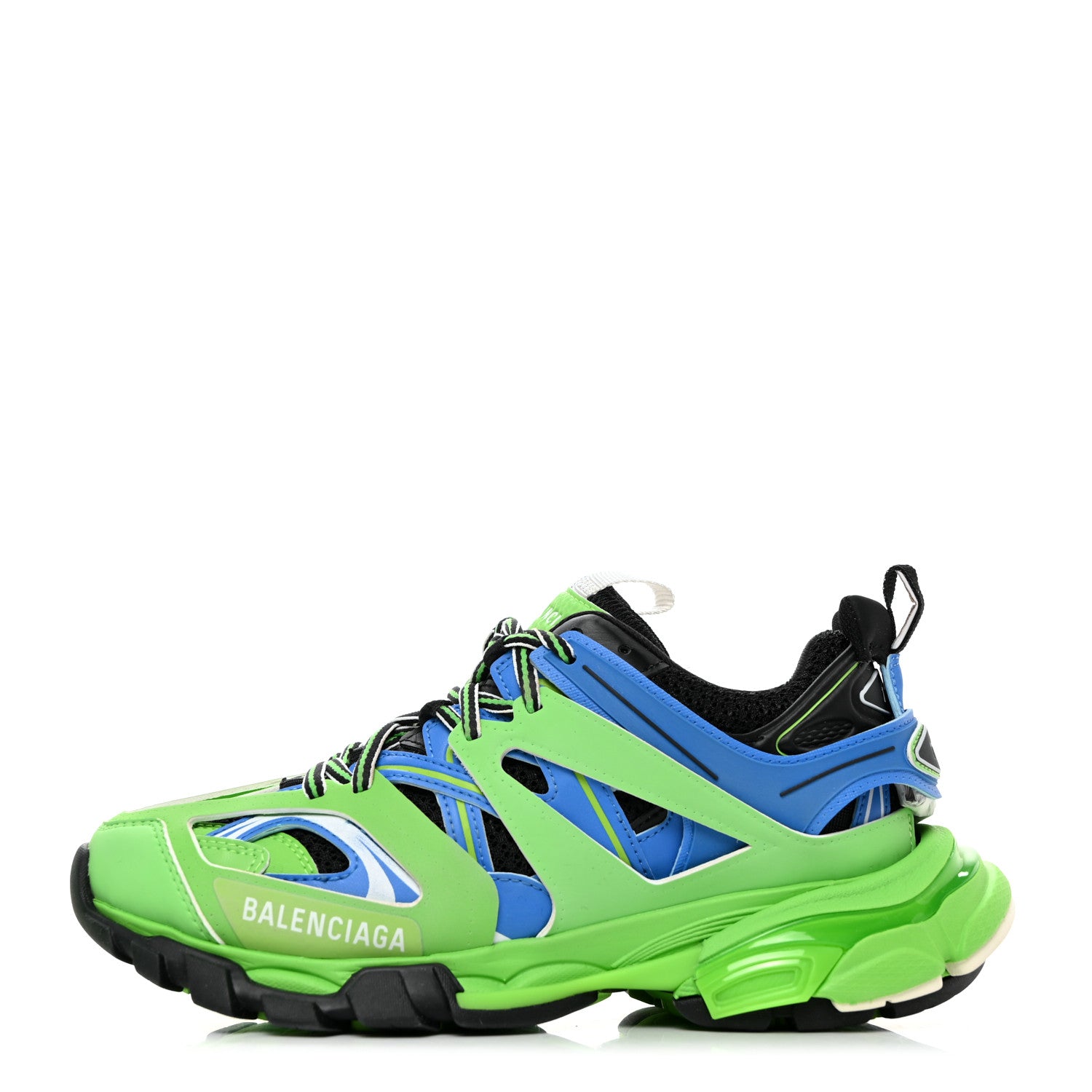 Balenciaga Mesh Nylon Metallic Fabric Womens Track Sneakers 37 Blue Green 1 of 9