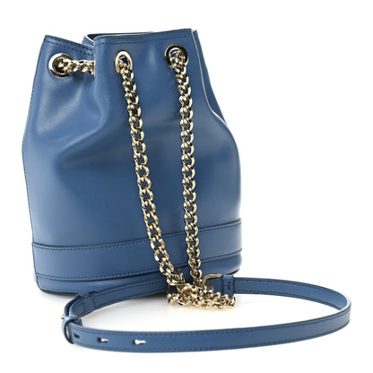 Salvatore Ferragamo Calfskin Vara Bow Bucket Bag Blue 5 of 19