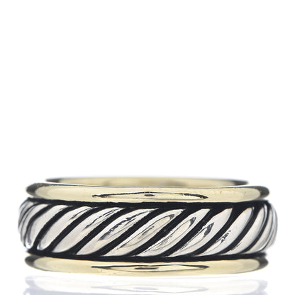 David Yurman Sterling Silver 14K Yellow Gold Cable Band Ring 65 11 3 of 4
