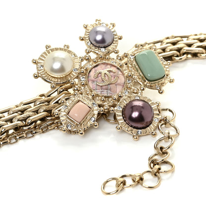 Chanel Crystal Gripoix Poured Glass Chain Belt Gold Multicolor 5 of 5
