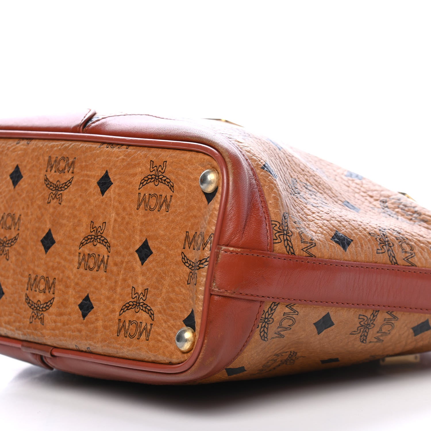 MCM Visetos Mini Shopper Tote Cognac 9 of 9