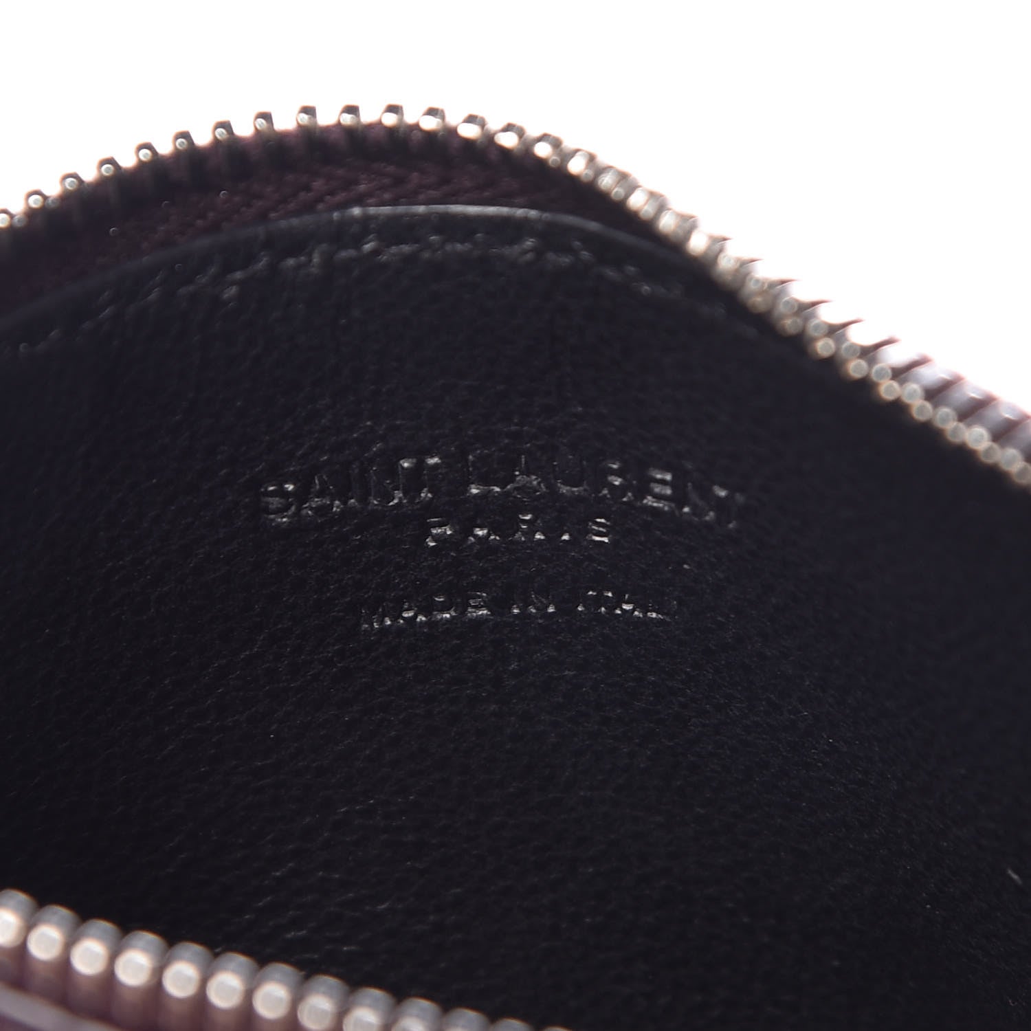 Saint Laurent Grained Calfskin 5 Fragments Zip Pouch Card Holder Amaranto 6 of 9