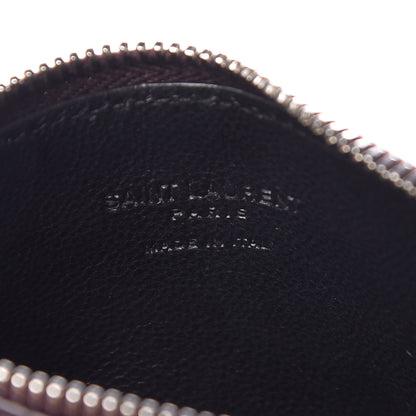 Saint Laurent Grained Calfskin 5 Fragments Zip Pouch Card Holder Amaranto 6 of 9