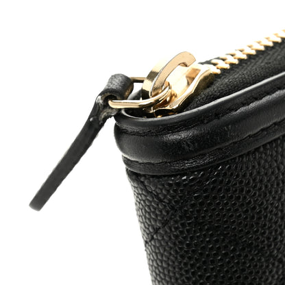 Chanel Caviar Quilted Filigree Zip Around Wallet Black 11 of 12