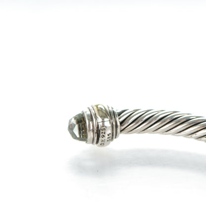 David Yurman Sterling Silver 14K Yellow Gold Prasiolite 5mm Cable Classics Bracelet 4 of 5