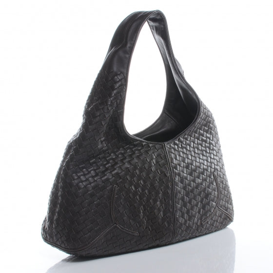 Nappa Intrecciato Ball Hobo Ebano