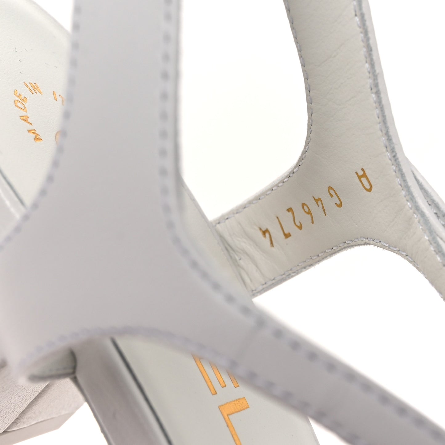 Lambskin Crystal CC Sandals 40 White