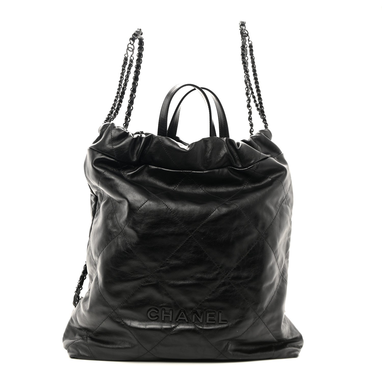 Chanel Shiny Calfskin Quilted Chanel 22 Backpack So Black 1 of 11
