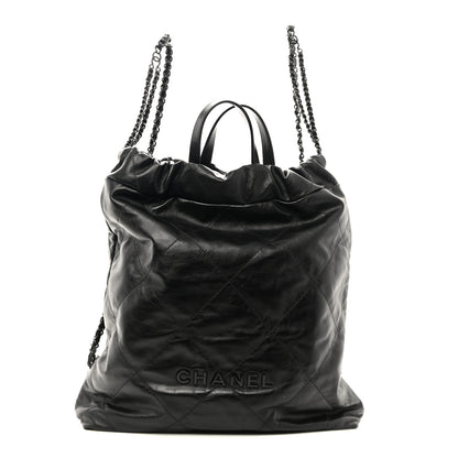 Chanel Shiny Calfskin Quilted Chanel 22 Backpack So Black 1 of 11