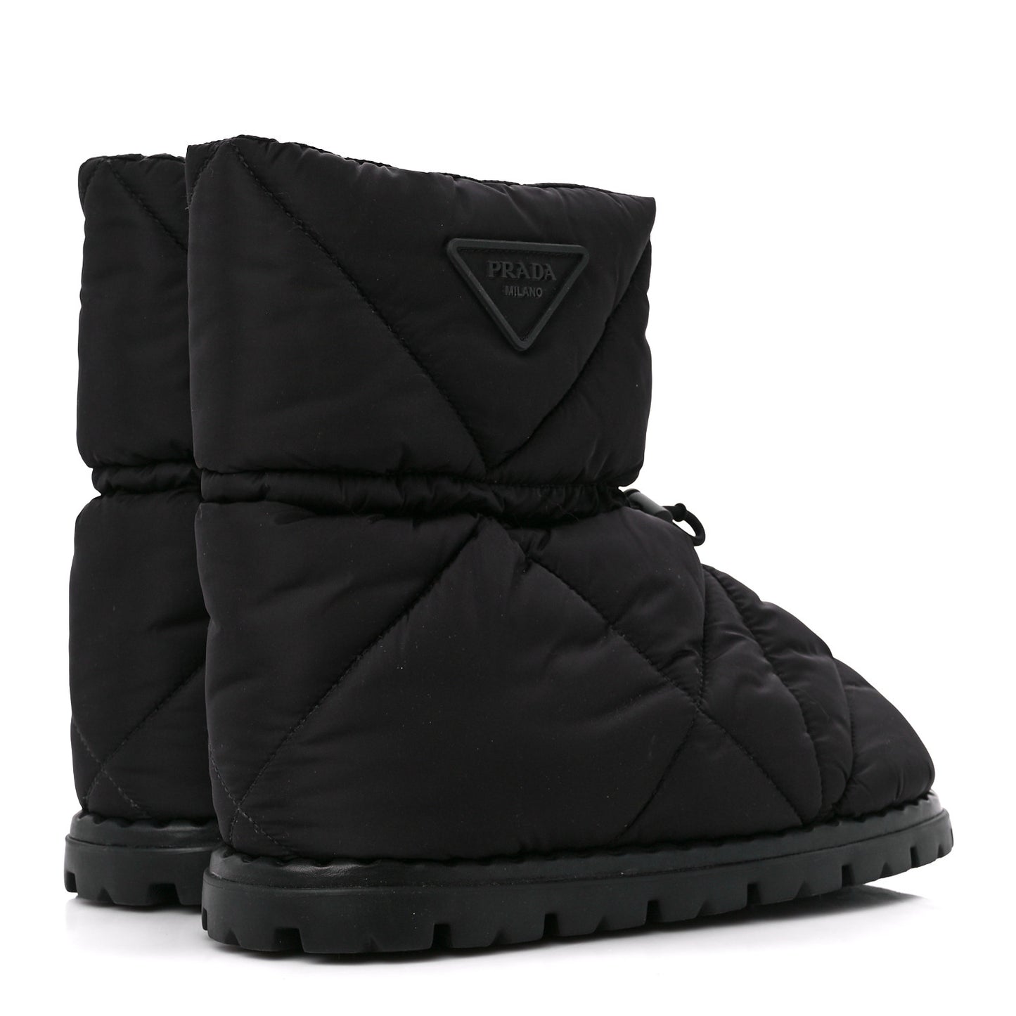 Re-Nylon Piuma Triangle Logo Padded Drawcord 20mm Snow Boots 36.5 Black