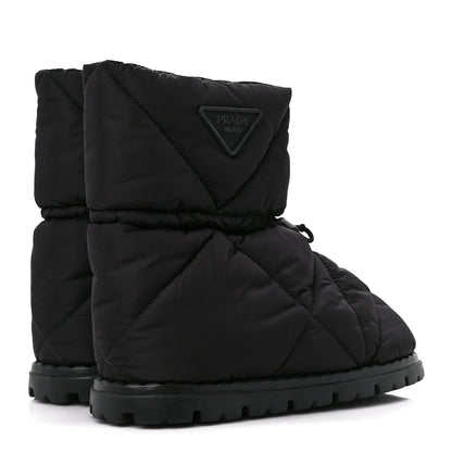 Prada Re-Nylon Piuma Triangle Logo Padded Drawcord 20mm Snow Boots 36.5 Black 5 of 8