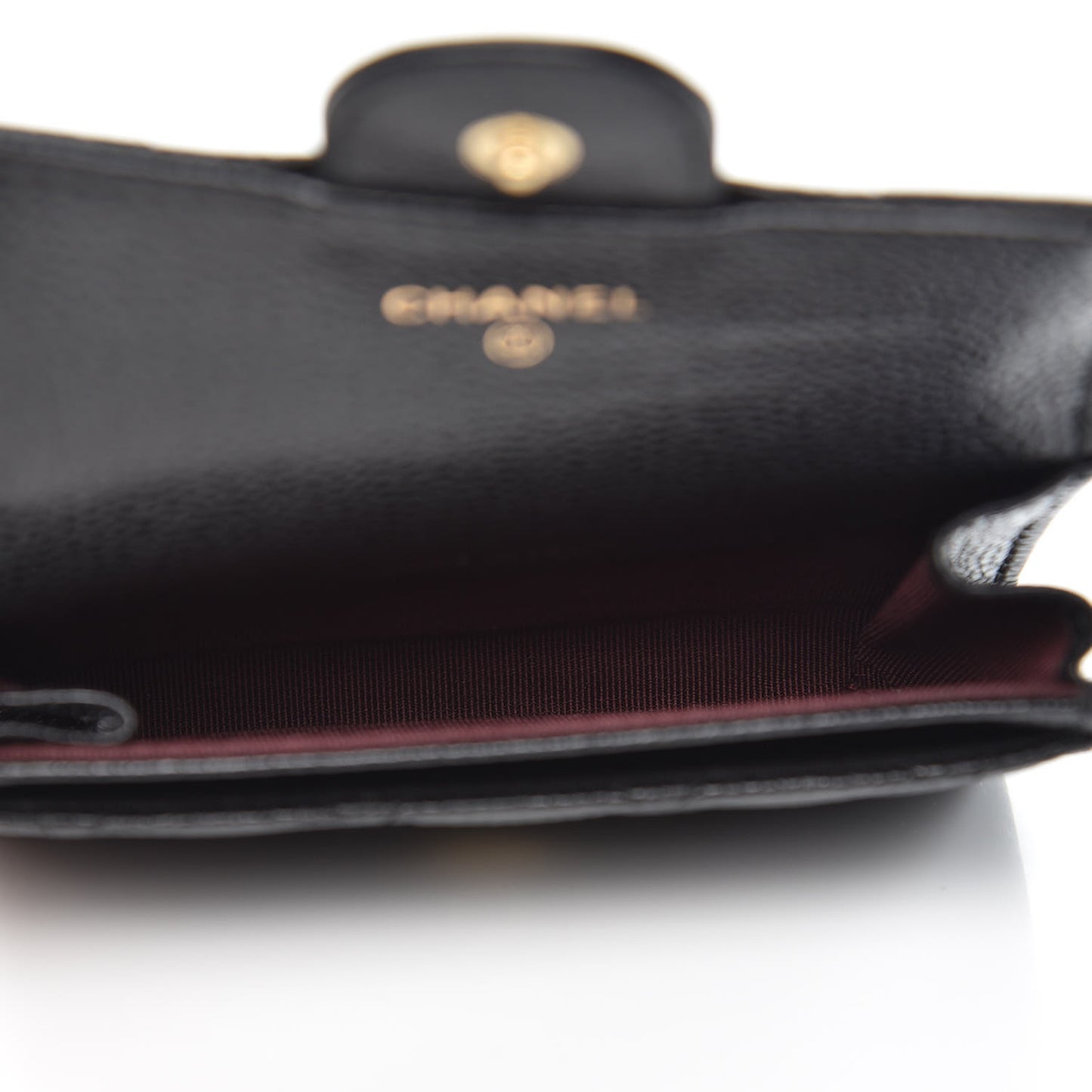 Caviar Quilted Flap Card Holder Black