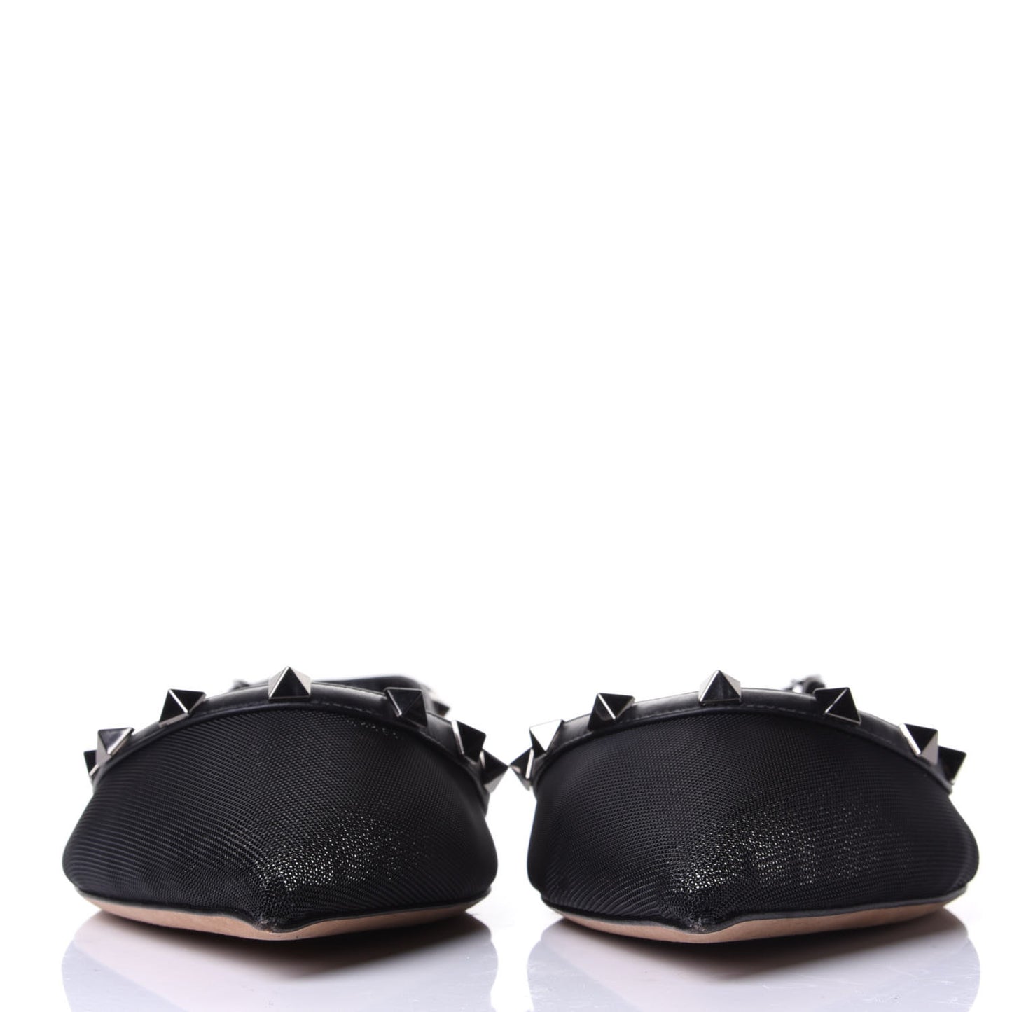 Mesh Rockstud Slingback Flats 39.5 Black