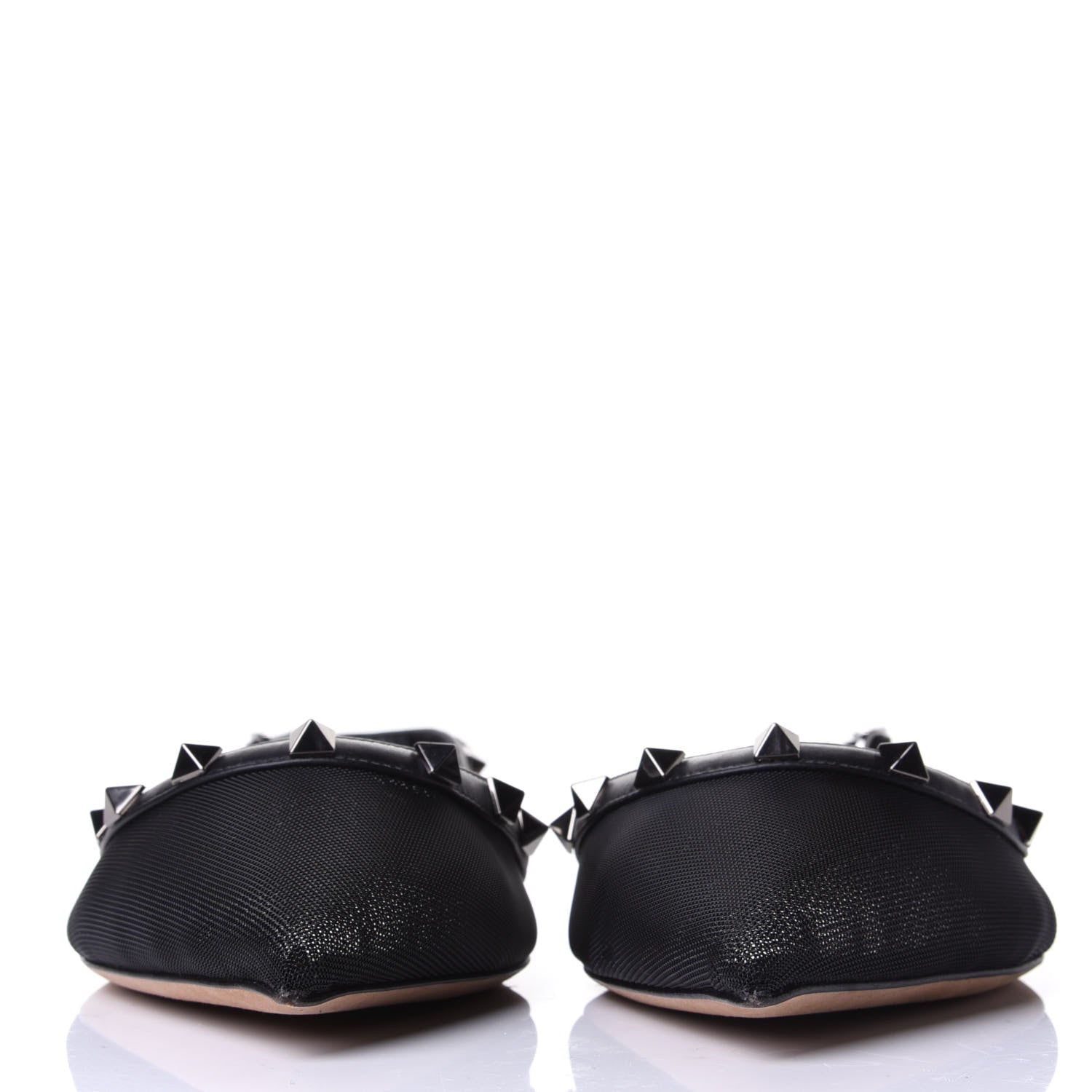 Valentino Garavani Mesh Rockstud Slingback Flats 39.5 Black 2 of 10