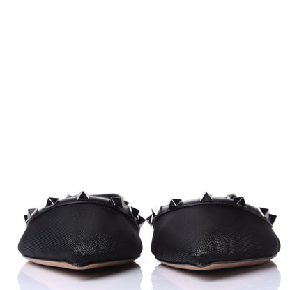 Valentino Garavani Mesh Rockstud Slingback Flats 39.5 Black 2 of 10