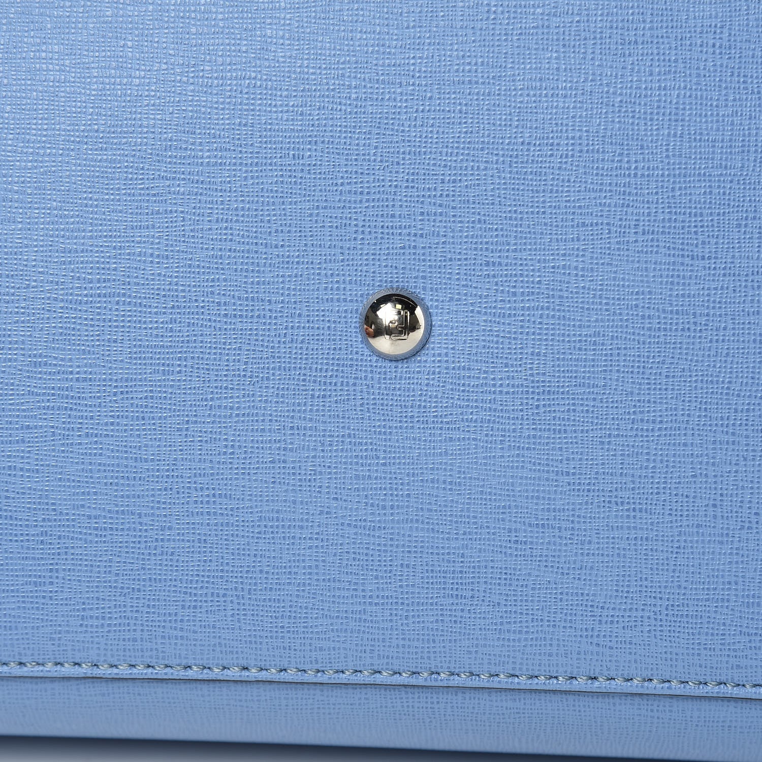 Fendi Vitello Elite Flamingo Regular 2Jours Tote Azzurro Nebula 12 of 18