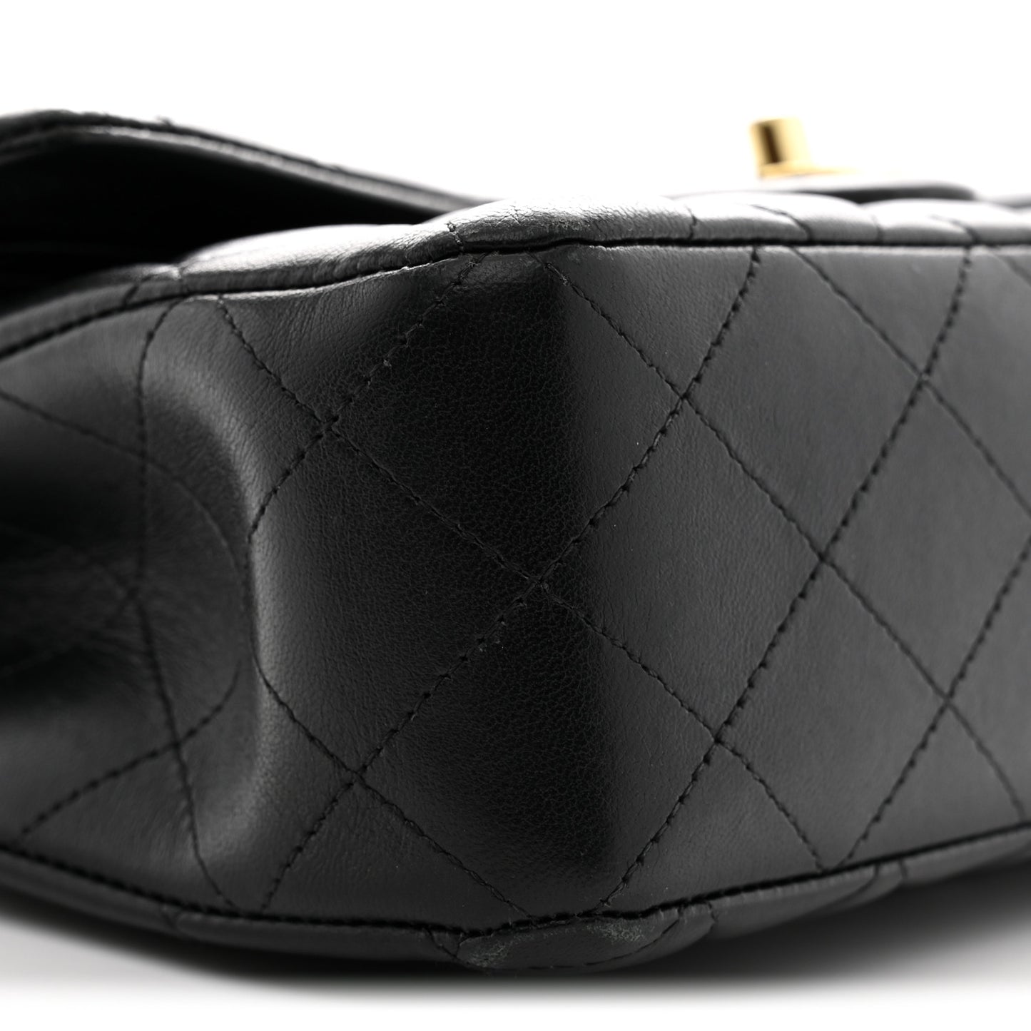 Lambskin Quilted Small Double Flap Black
