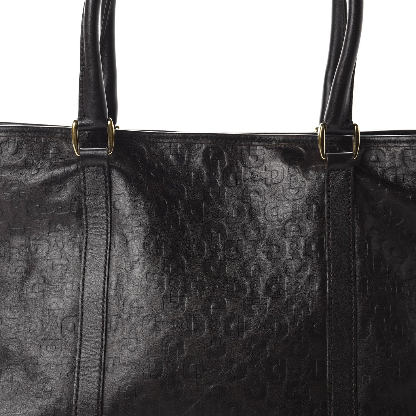 Calfskin Horsebit Embossed Joy Tote Black