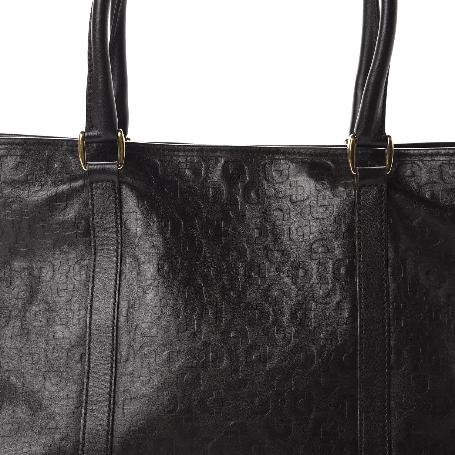 Gucci Calfskin Horsebit Embossed Joy Tote Black 11 of 11