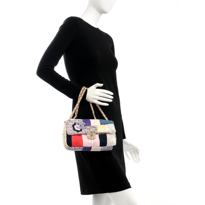 Chanel Fabric Patchwork Medium Flap Bag Pink 2 of 8