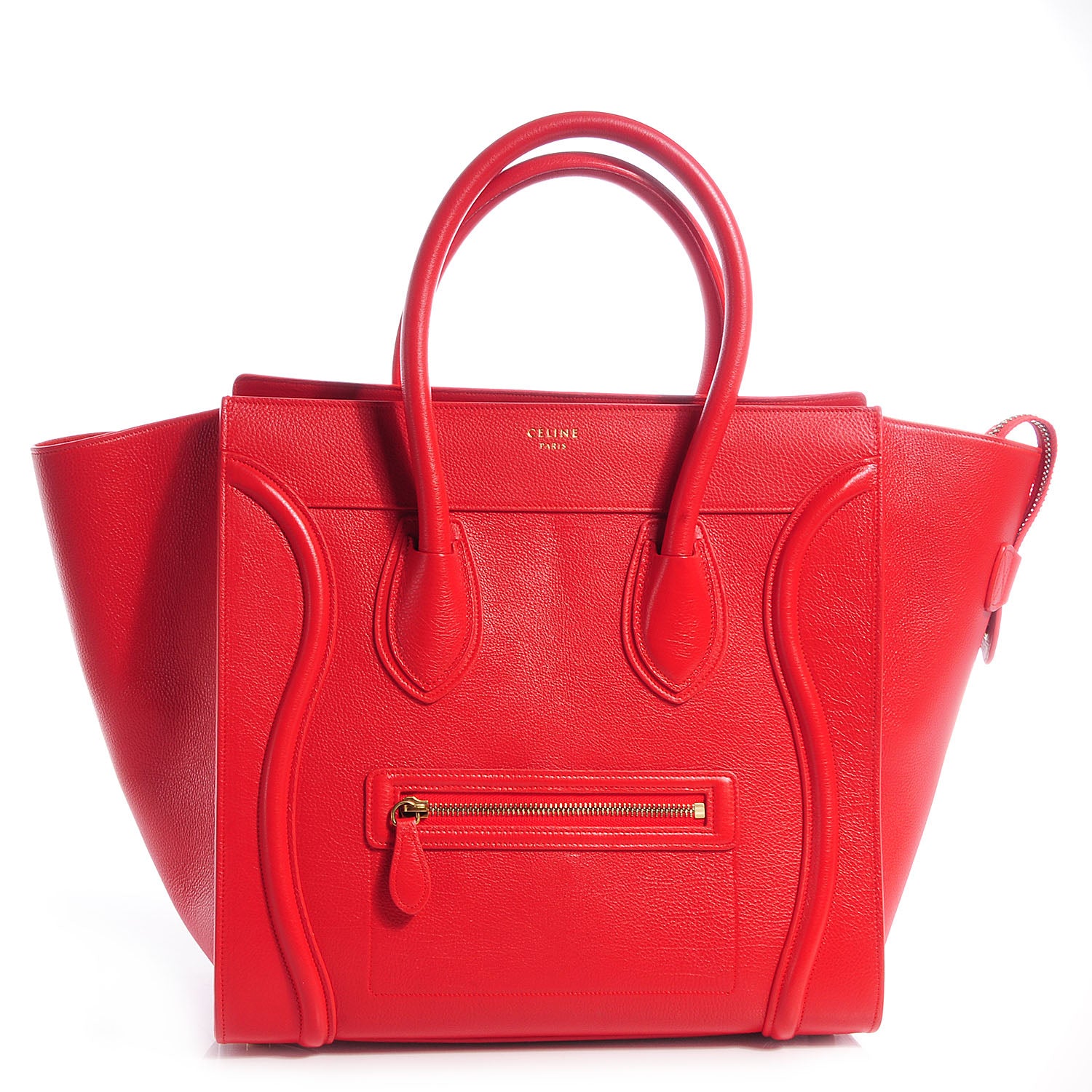 Celine Satin Calfskin Mini Luggage Vermillion 1 of 9