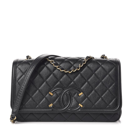 Chanel Caviar Quilted Medium CC Filigree Flap Black 1 of 17