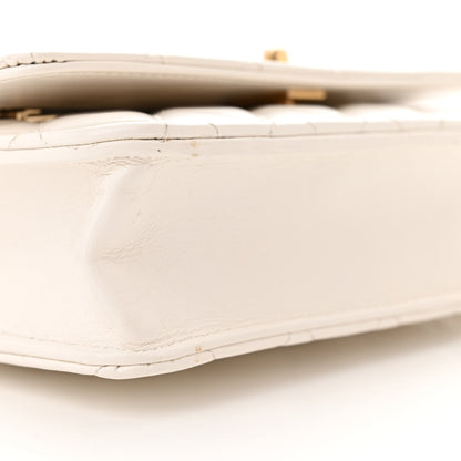 Chanel Shiny Calfskin Quilted Multicolor Top Handle Wallet On Chain WOC White 10 of 14