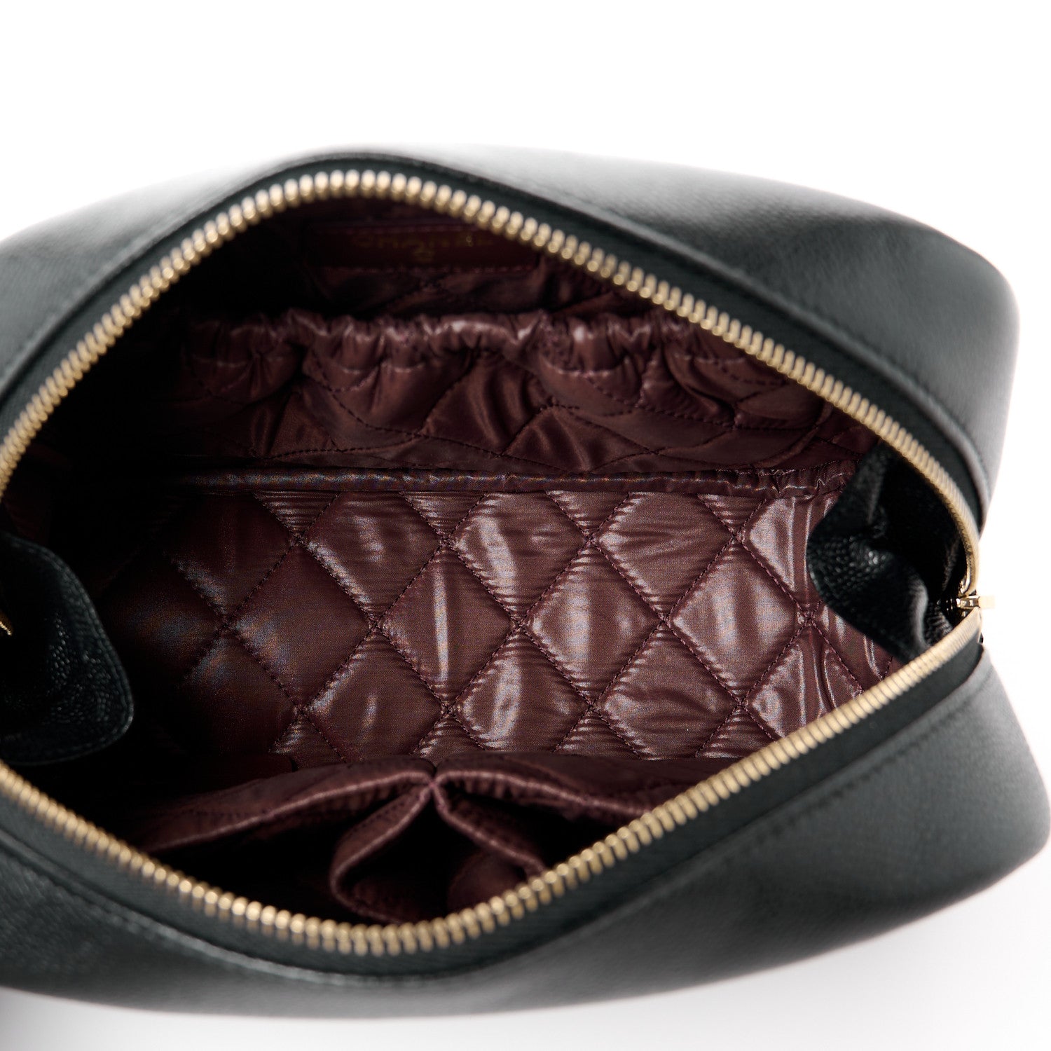 Chanel Caviar Quilted Medium Curvy Pouch Cosmetic Case Black 5 of 11
