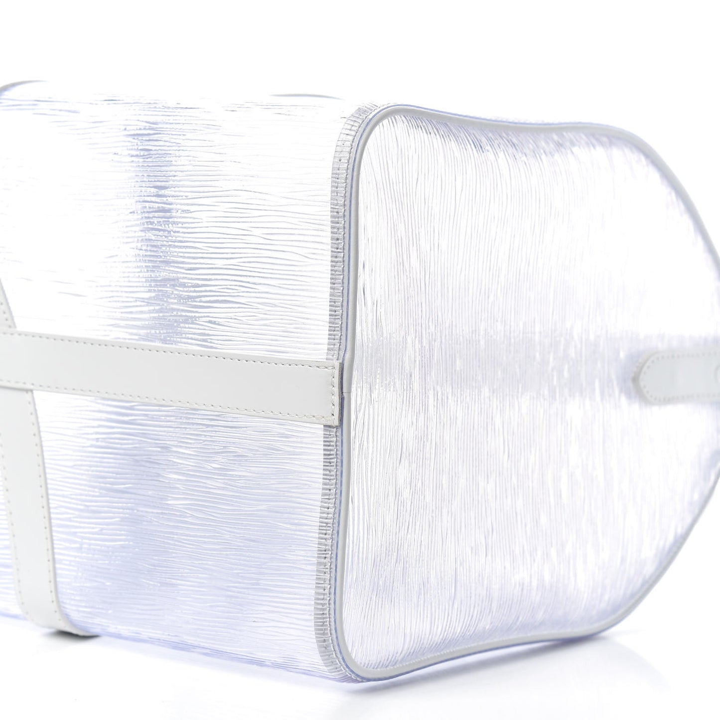 PVC Epi Embossed Wavy Keepall Bandouliere 50 White