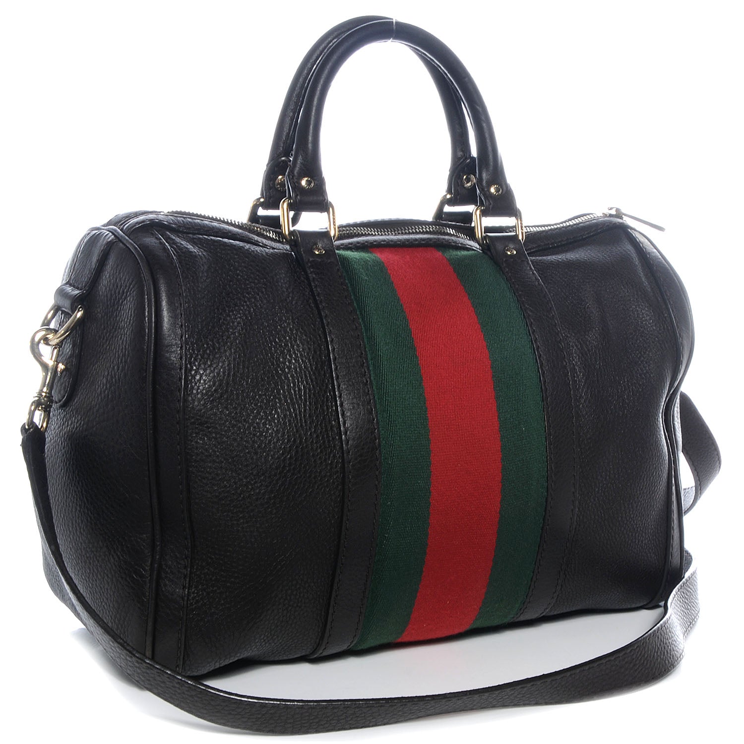 Gucci Leather Vintage Web Boston Brown 3 of 7