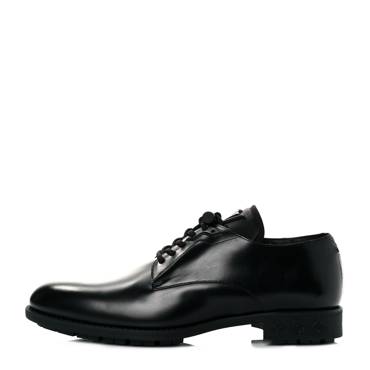 Louis Vuitton Calfskin Mens Derby LV Harness Shoes 7.5 Black 1 of 10