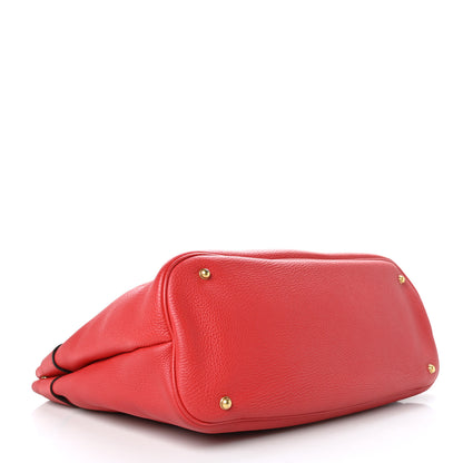Gucci Textured Calfskin Large Bright Bit Tote Red 5 of 11
