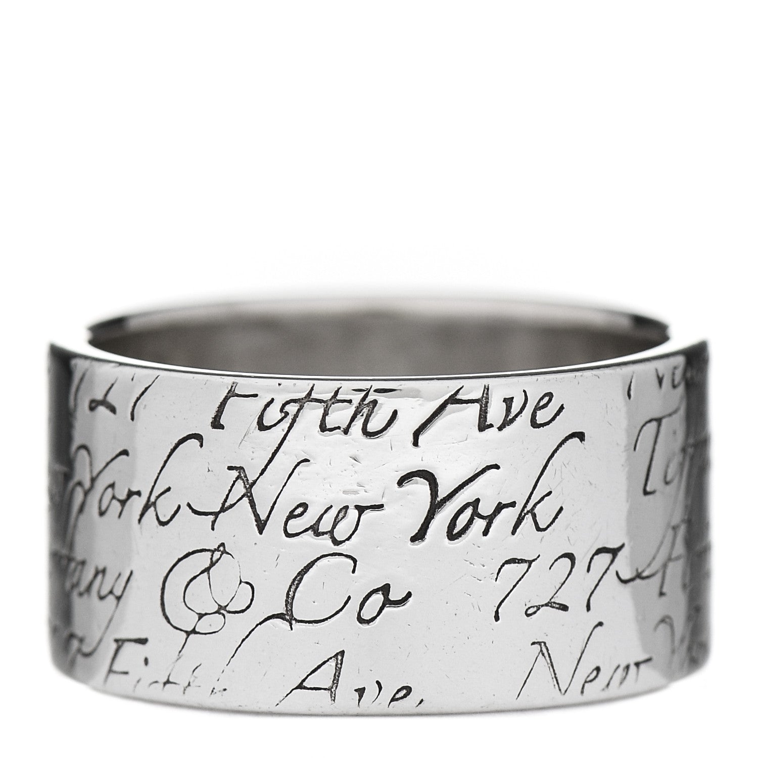 Tiffany Sterling Silver 10mm Notes Wide Ring 53 6.5 1 of 5