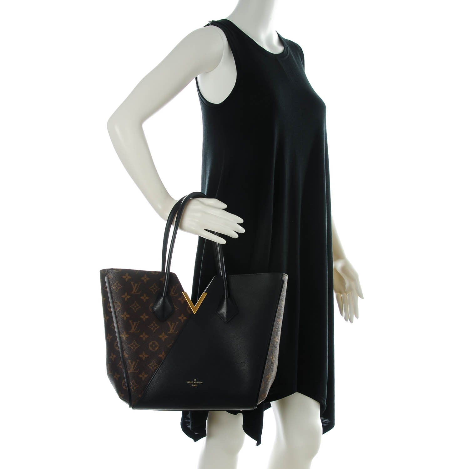 Louis Vuitton Calfskin Monogram Kimono Tote Black 2 of 7