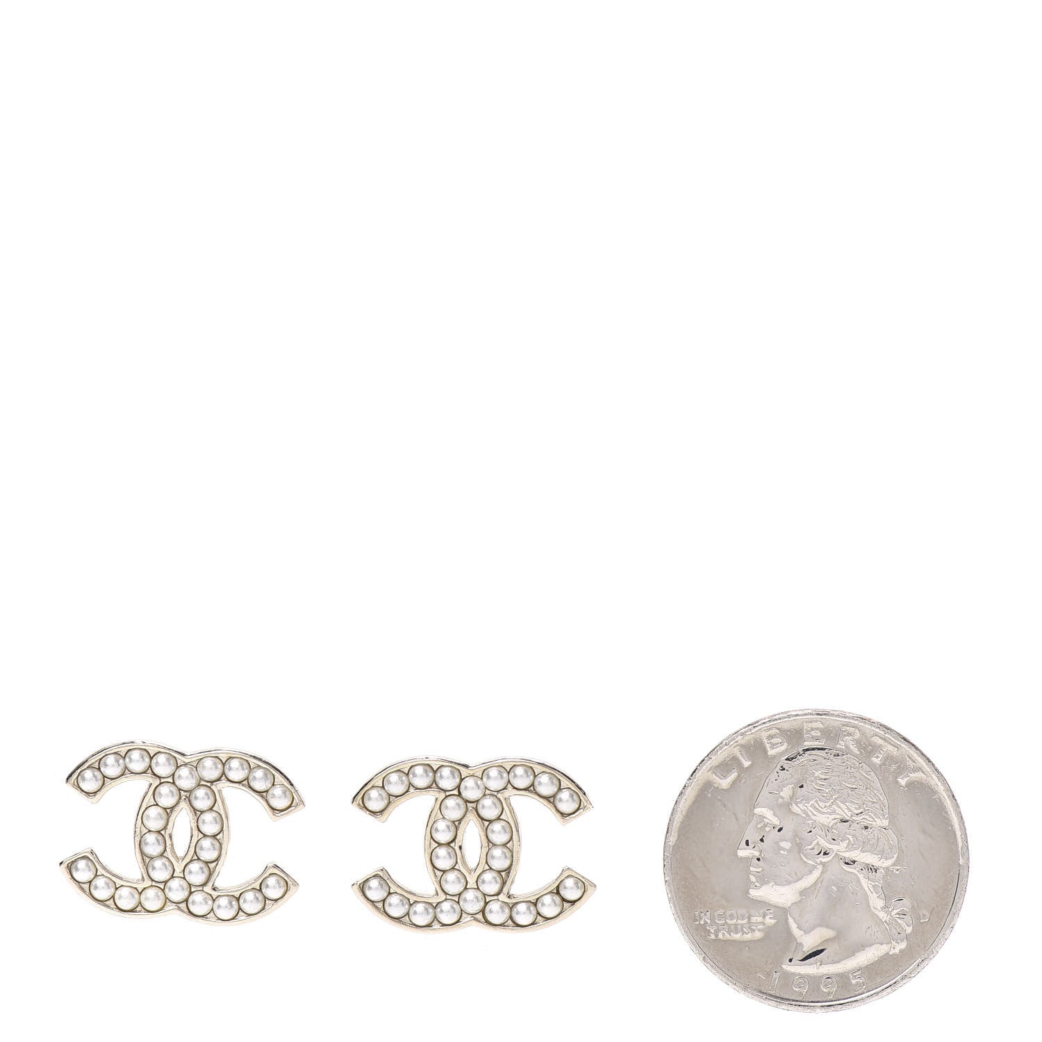 Chanel Pearl CC Earrings Light Gold 2 of 5