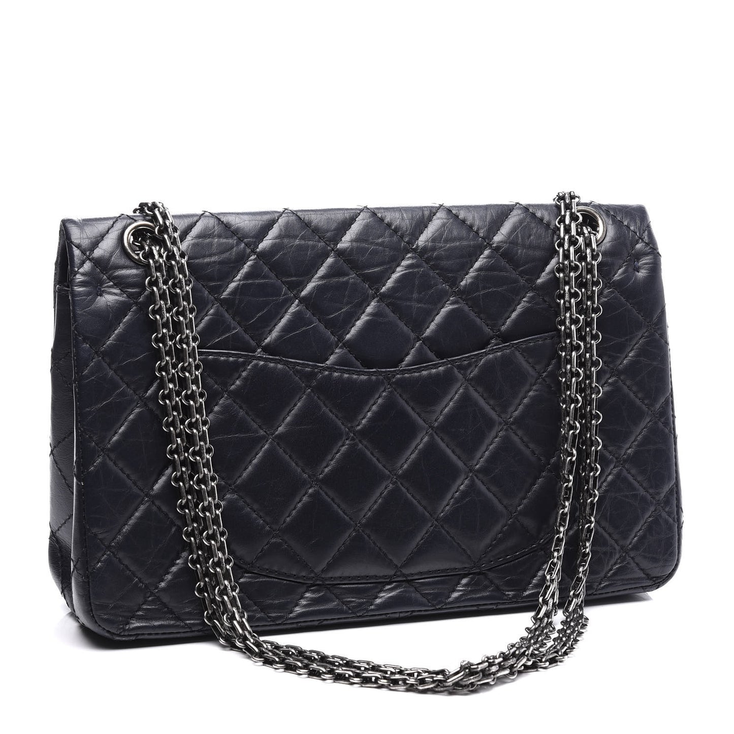 Aged Calfskin Quilted 2.55 Reissue 226 Flap Navy Blue