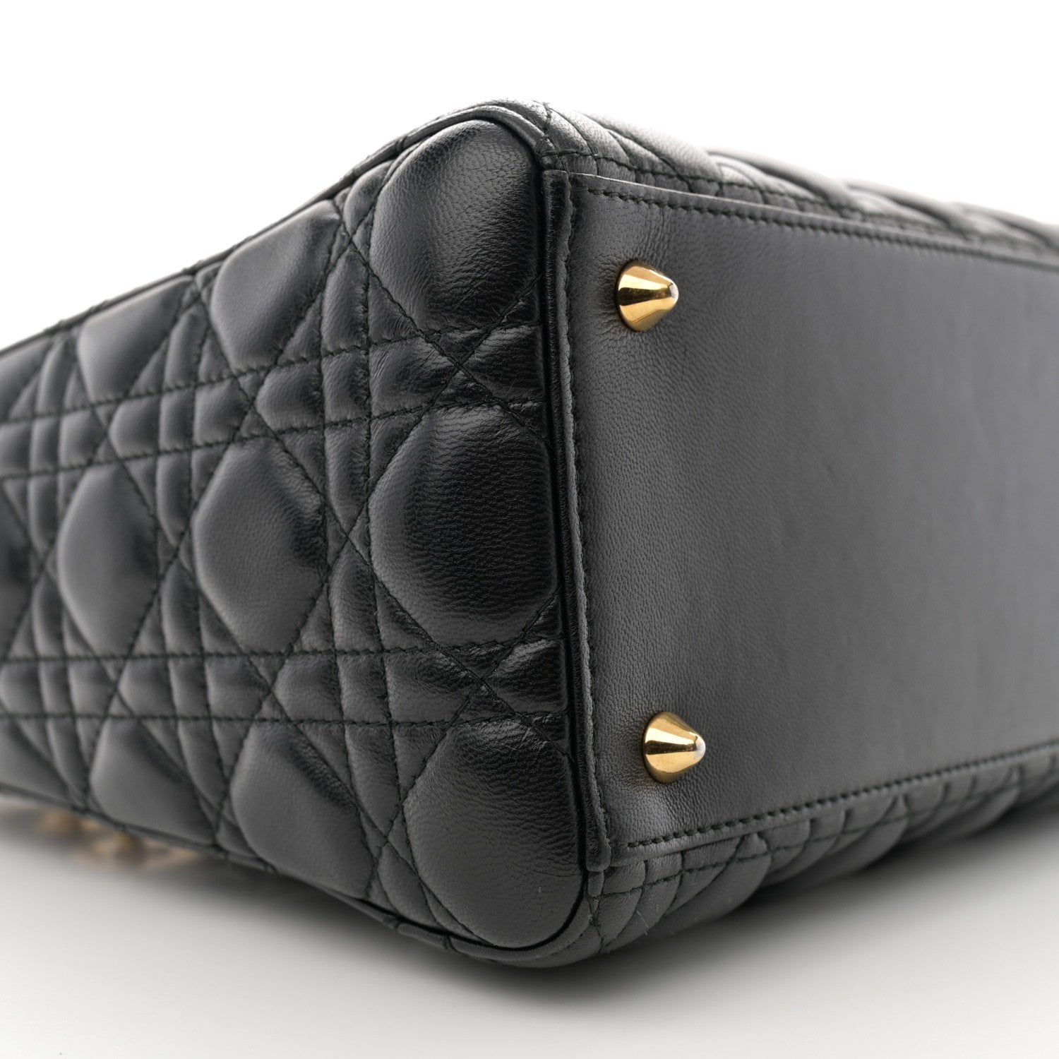 Christian Dior Lambskin Cannage Medium Lady Dior Black 9 of 12