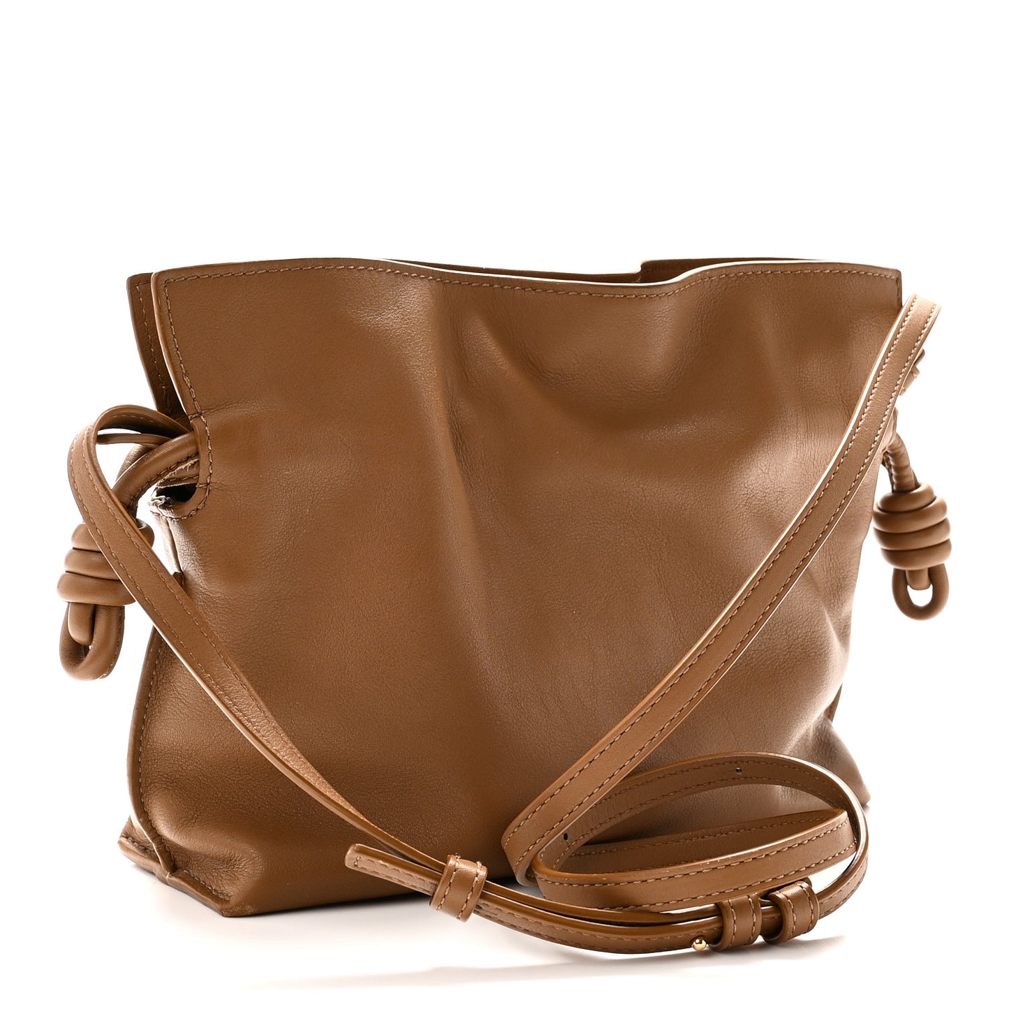 Calfskin Mini Flamenco Knot Clutch Warm Desert