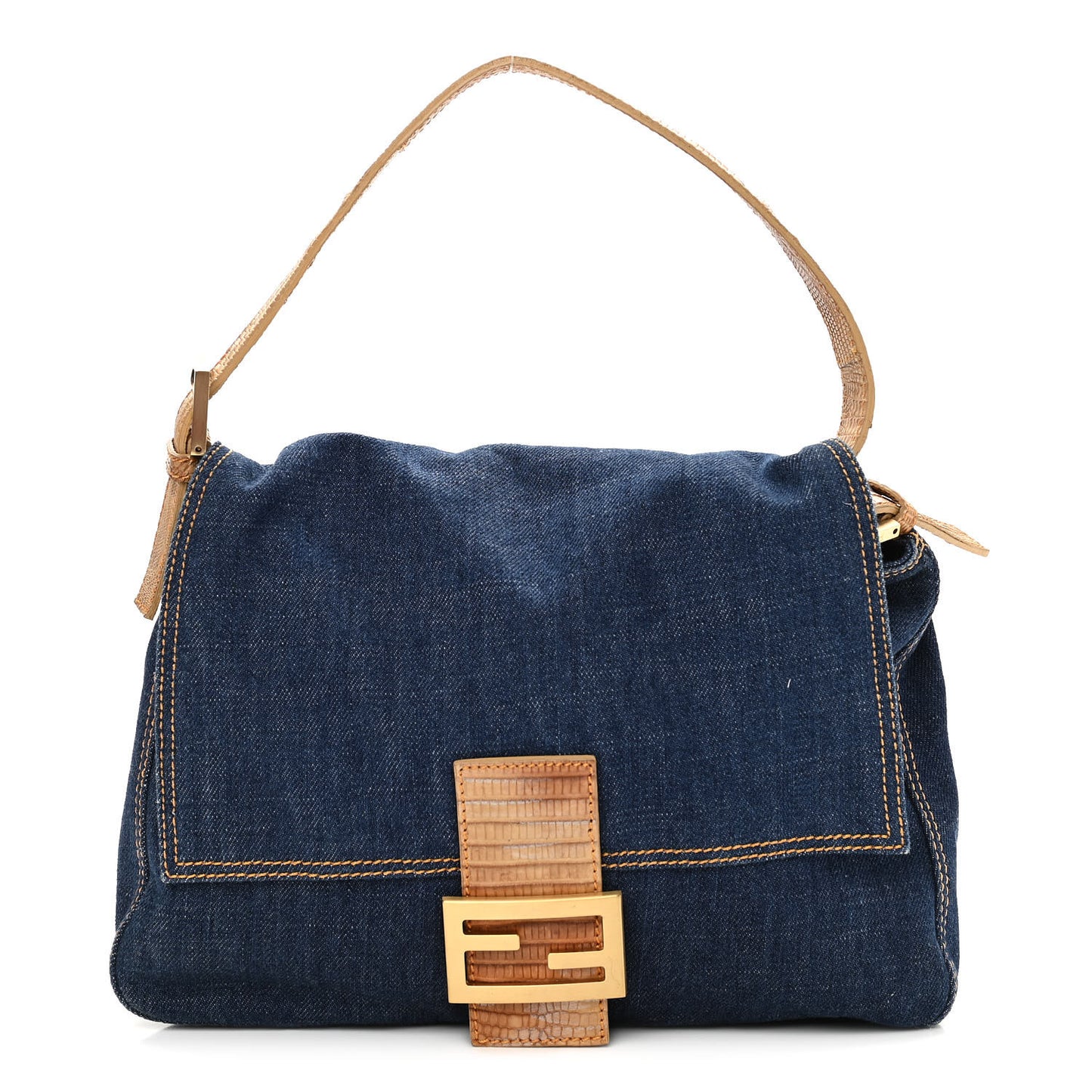 Denim Lizard Mama Baguette Blue