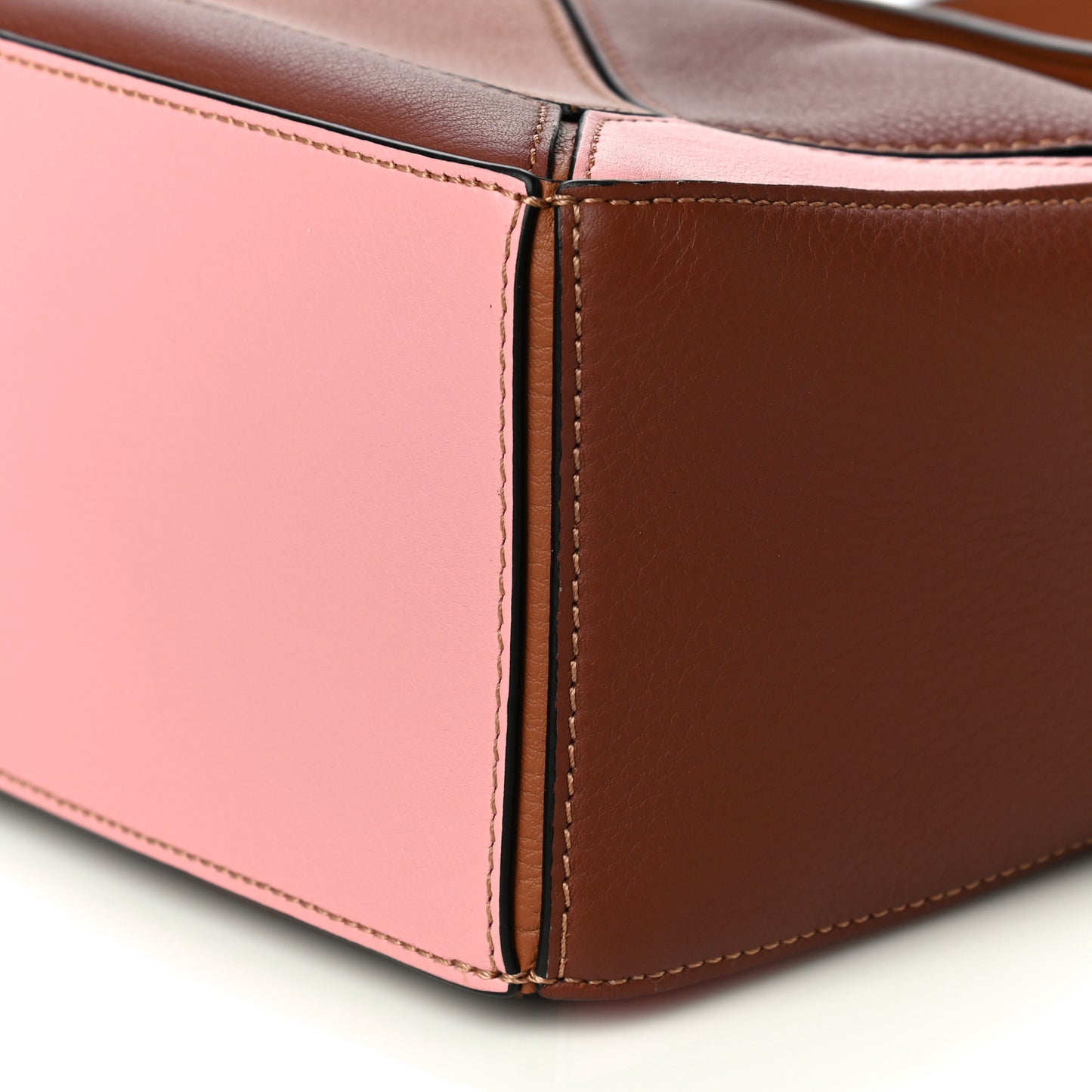 Calfskin Small Puzzle Bag Tan Medium Pink