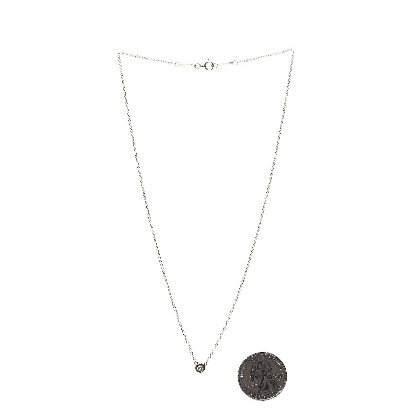 18K Rose Gold Diamond .10ct Elsa Peretti Diamonds by the Yard Pendant Necklace