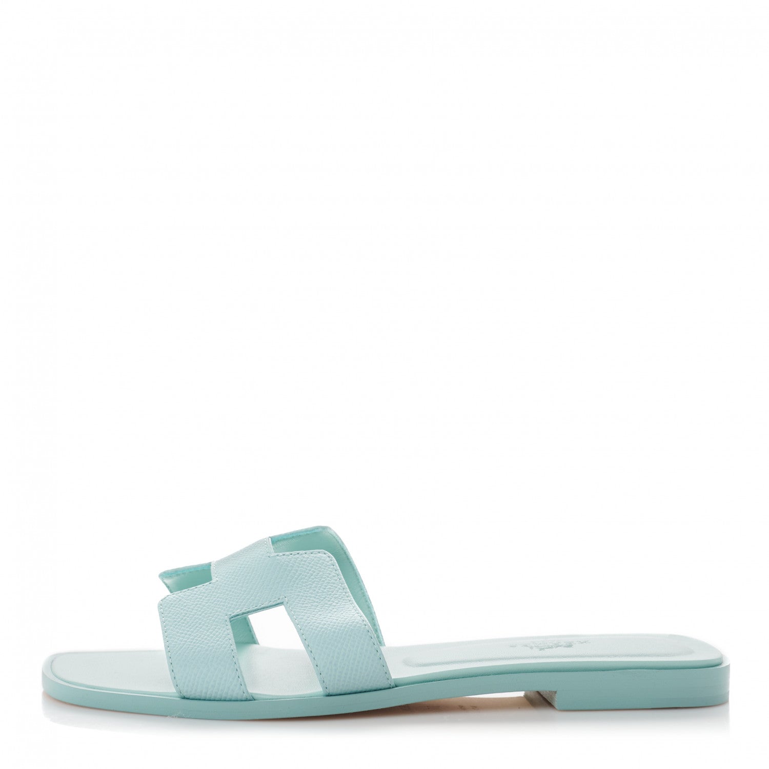 Hermes Epsom Oran Sandals 37.5 Vert Embrun 1 of 8