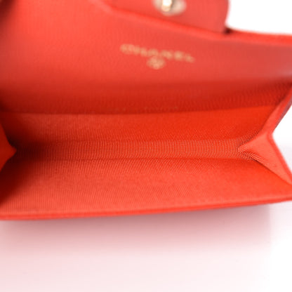 Chanel Caviar Quilted Flap Card Holder Red 5 of 9