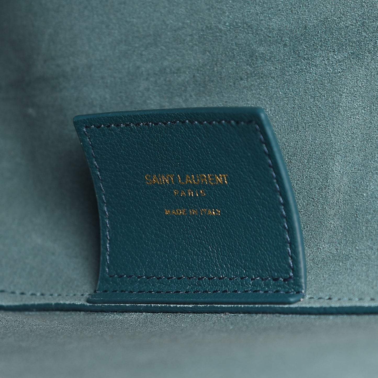 Calfskin Large Shopping Tote Dark Turquoise