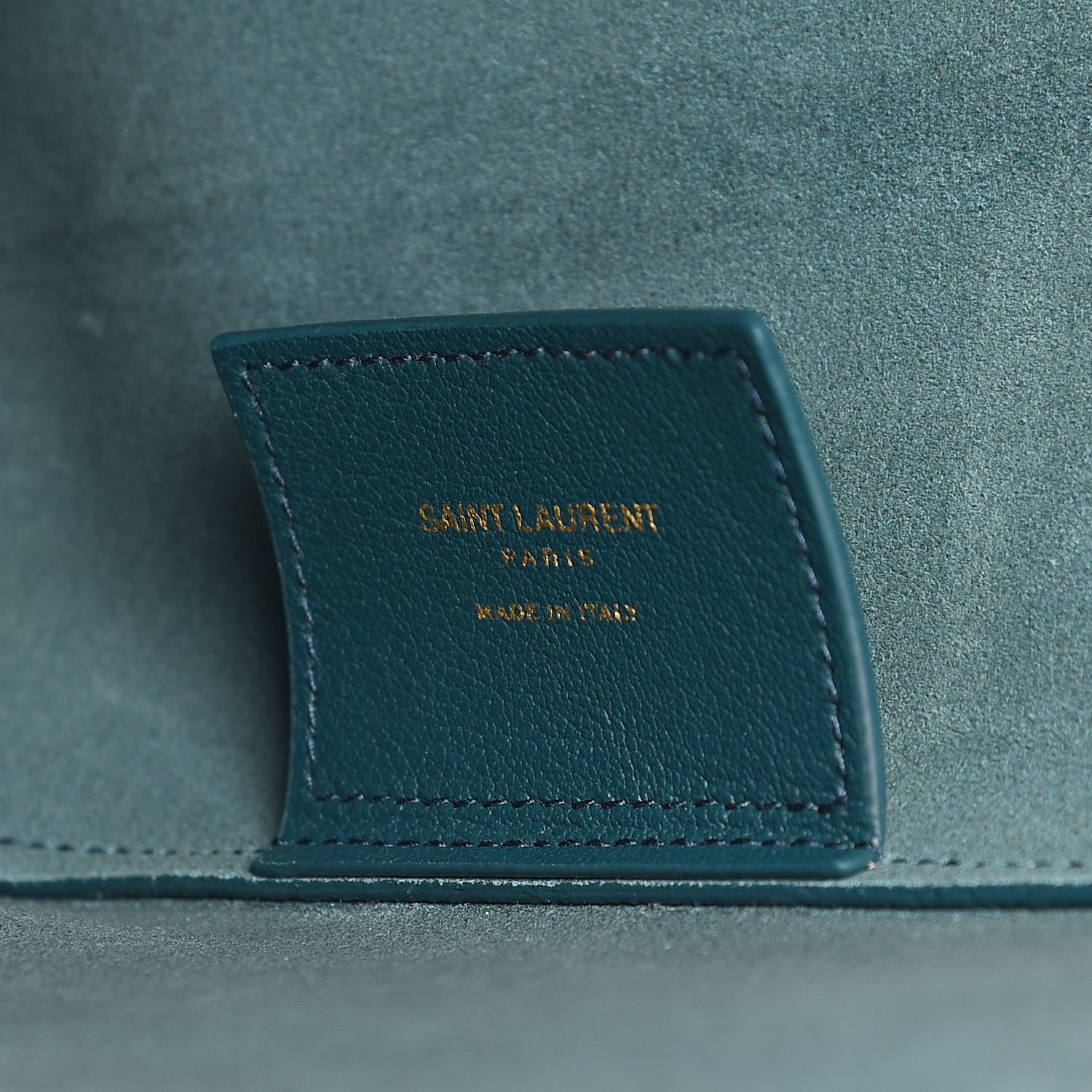 Saint Laurent Calfskin Large Shopping Tote Dark Turquoise 7 of 12
