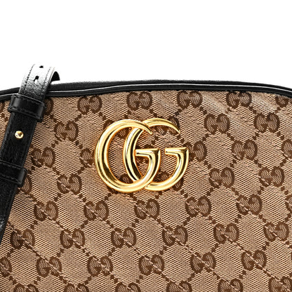 Gucci Monogram Matelasse Diagonal Small GG Marmont Chain Shoulder Bag Beige Black Beige Black 8 of 10
