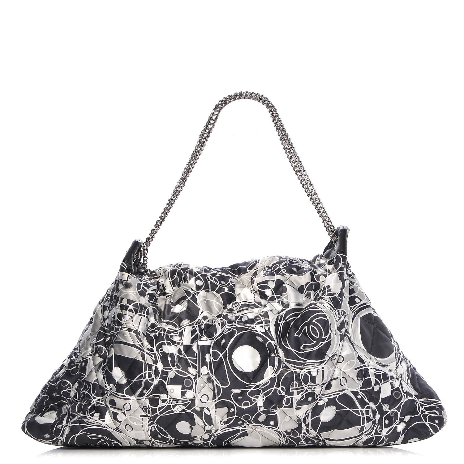Chanel Satin Quilted Large Kaleidoscope Tote Black 1 of 8
